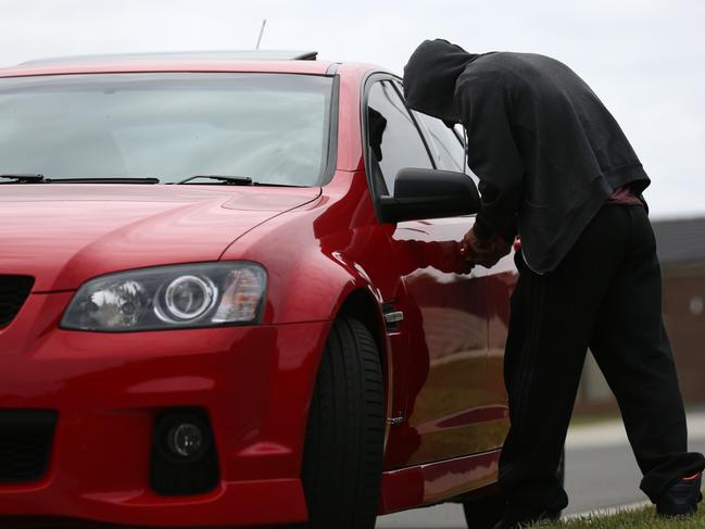 Generic set up. Car thief, stealing, break in. Picture: Brendan Francis