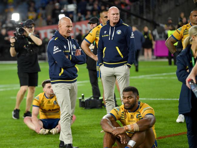 Parramatta coach Brad Arthur pictured after the loss in the 2022 Grand Final. Picture: NRL Imagery