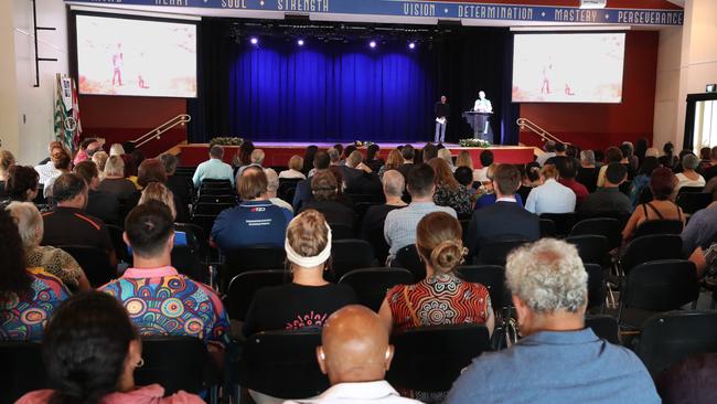 Funeral for prominent indigenous elder "Uncle" Graham Dillon at  Coomera Anglican college. Family and friends in attendance. Picture Glenn Hampson