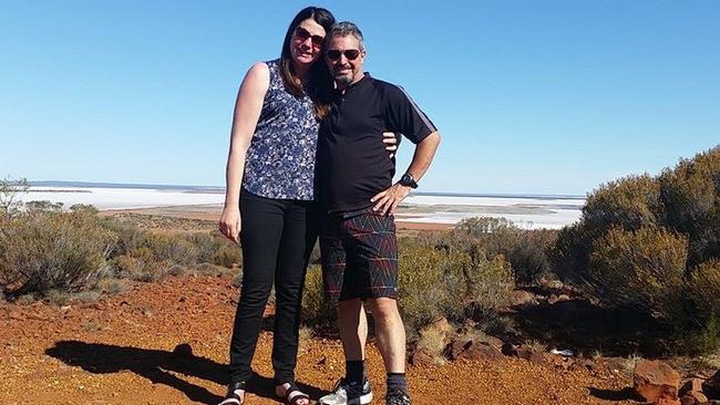 Marathon champion Colin Oliver with his partner Amanda Noye in happier times. Picture: SUPPLIED