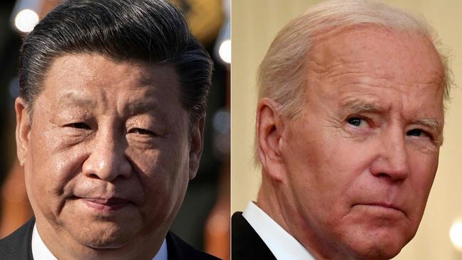 Xi Jinping and Joe Biden will meet virtually for talks on Tuesday. Picture: AFP