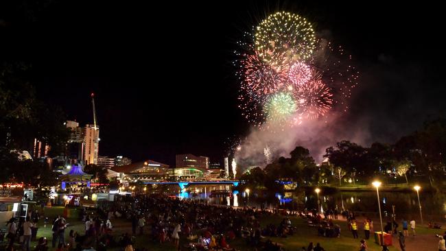 Fireworks display in Adelaide on January 26, 2020. Picture: Tracey Nearmy/Getty Images