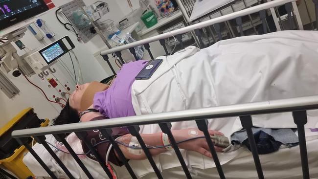 Isabella Smith had to spend a night in Mackay Base Hospital after the crash on Keeleys Road on December 1, 2022. Photo: Contributed