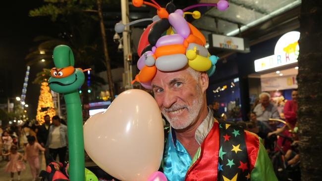 Mr Twister the balloon man in Surfers Paradise. Picture: Mike Batterham