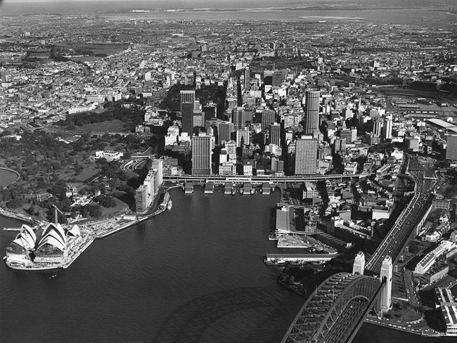 An aerial view of Sydney in 1972. Picture: Getty Images