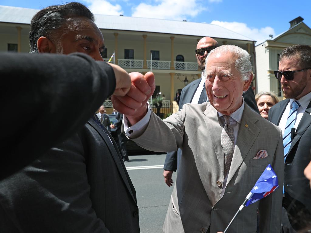 King Charles III charmed the crowds as he greeted well-wishers on the street after a bicentenary event at the New South Wales Legislative Council. The moment marked a historic first for the King’s visit to Australia as Monarch, adding another milestone to his royal journey. Picture: Getty