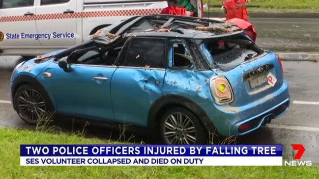 It was a miracle she was not killed if the state of the car was anything to go by. Picture: 7 News.