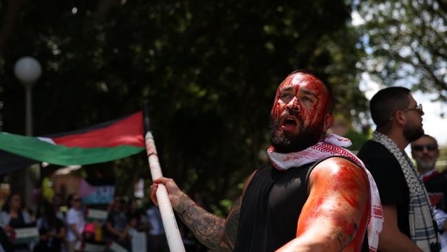 Free Palestine rally in Hyde Park, Sydney today. NCA NewsWire/ Dylan Robinson