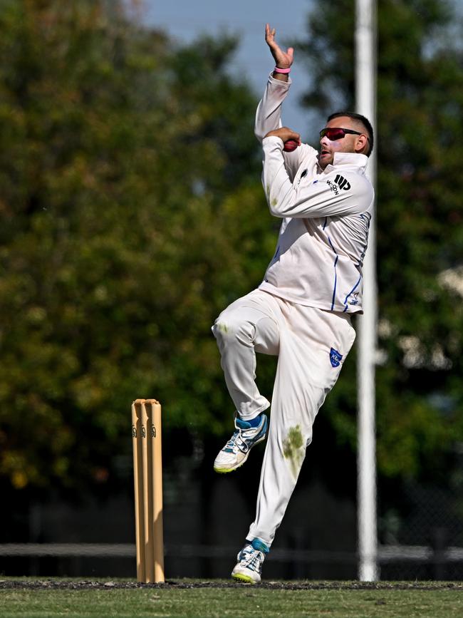 Second-leading wicket-taker, Keilor’s Matthew Gaskett. Picture: Andy Brownbill