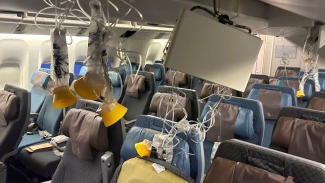 Images from inside Singapore Airlines flight SQ321. The flight from London Heathrow was forced to divert to Bangkok after experiencing severe turbulence while entering airspace in the region. Twitter