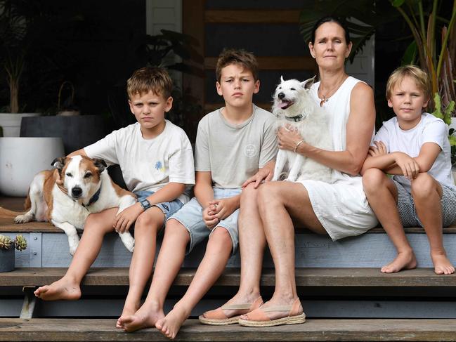 How parents are opting for co-ed rather than single sex schools. Pictured, Bree Peter with sons Tommy, 11, Jake, 10, and and Leo, 8. Photo: Patrick Woods.