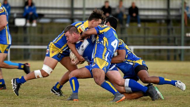 Wallaroos lock Jourdan Wheeler. Bundaberg Rugby League: Wallaroos v Waves Tigers at Eskdale Park, Maryborough. Picture: Matthew McInerney