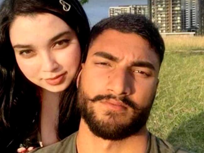 **PLEASE TAKE LEGAL ADVICE ON WHETHER ANY PIXELLATION WILL BE NEEDED****Sourced from 9 NewsAminah Hayat and Meraj Zafar pose for a selfie. Zafar is accused of Ms Hayat’s murder after her body was found in a bath of acid.