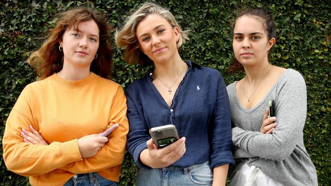 Ms McGrath-Wild (centre) said the app could be used to excuse male behaviour. Picture: Toby Zerna