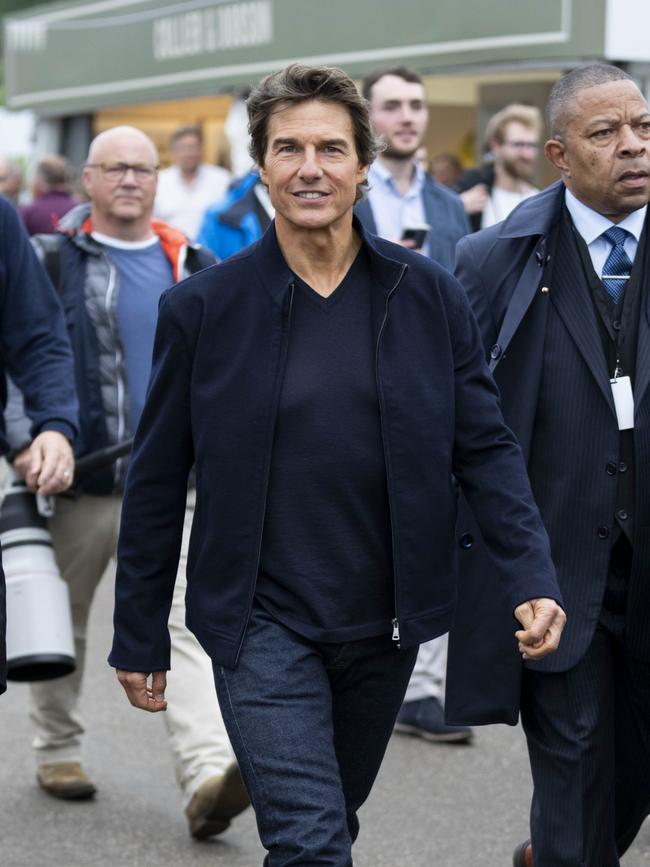 Tom Cruise arrives for the ‘A Gallop Through History’ performance as part of the official celebrations for Queen Elizabeth II'. Picture: Getty Images.