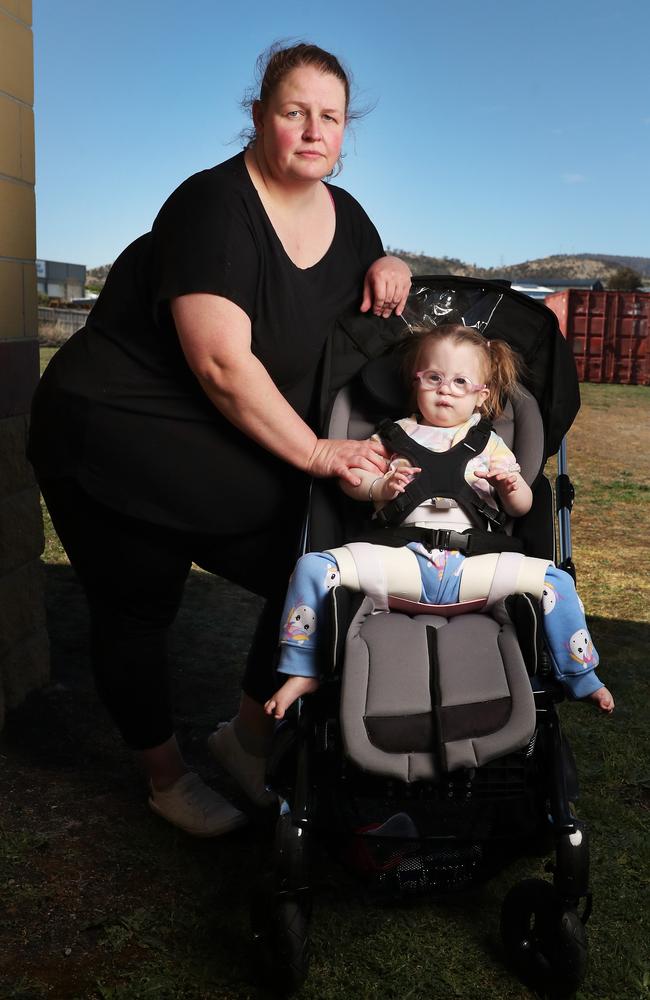 Patient Melissa Tyrrell with daughter Baylee, 2 ½, who has cerebral palsy and a rare chromosome abnormality with the doctor they rely on located at Greenpoint Medical Centre. Greenpoint Medical Centre at Bridgewater is set to close with many community members unhappy. Picture: Nikki Davis-Jones