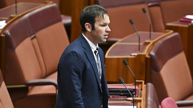 enator Matt Canavan in the Senate at Parliament House in Canberra. Picture: NewsWire / Martin Ollman