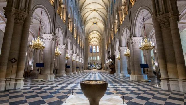 Visitors will be able to see the restored cathedral over the coming weeks. Picture: AP