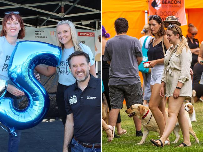 Paws at the Park founders Jenna Schroeder and Lia Ferguson with councillor Glenn Tozer.