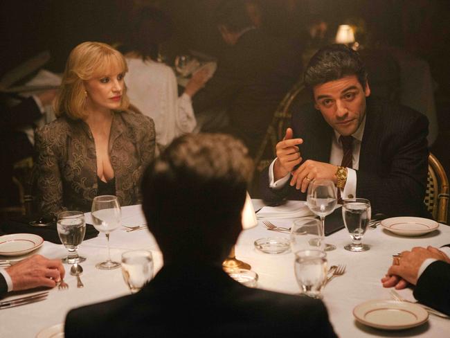 Making deals ... Jessica Chastain, left, and Oscar Isaac in A Most Violent Year. Picture: AP