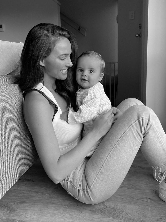 Jess Dover with baby Sebastian. Picture: Instagram