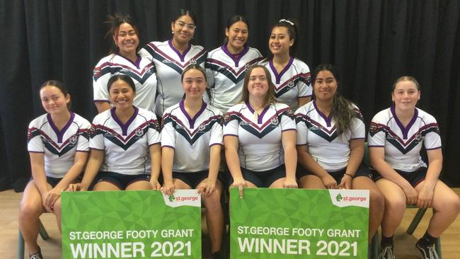 The winning Ipswich State High School Girls Rugby League program.