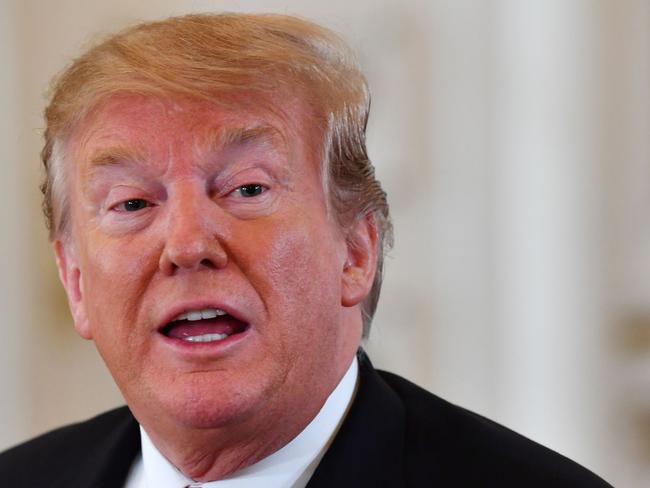 US President Donald Trump speaks during a meeting with Caribbean leaders at Trump's Mar-a-Lago estate in West Palm Beach Florida, on March 22, 2019. (Photo by Nicholas Kamm / AFP)