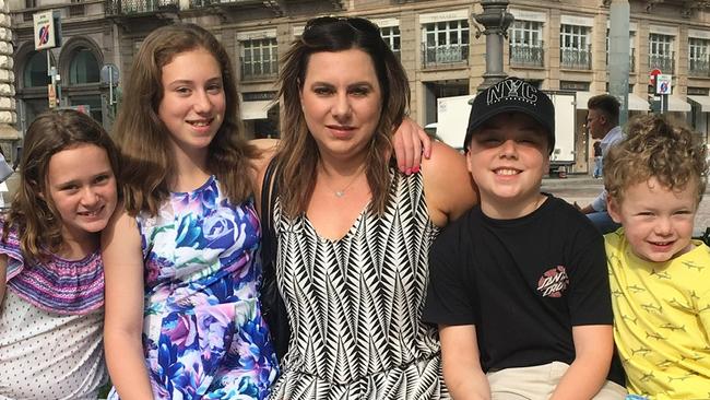 Angela Gerace with her nieces and nephews. Picture: Supplied