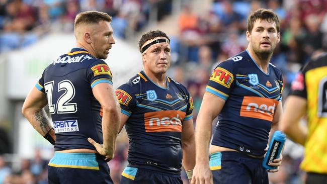 Titans players Bryce Cartwright, Jarrod Wallace and Anthony Don. Picture: AAP IMAGE