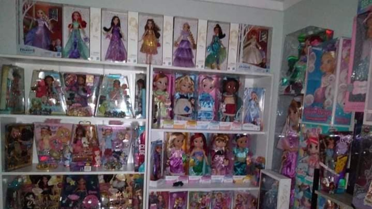 Social media pictures of Terence Kelly’s doll collection. Picture: Facebook