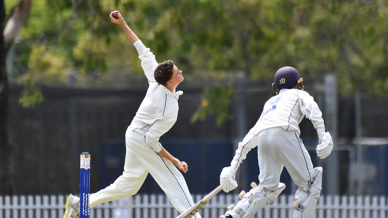 Churchie bowler Henry Hillier. Picture, John Gass