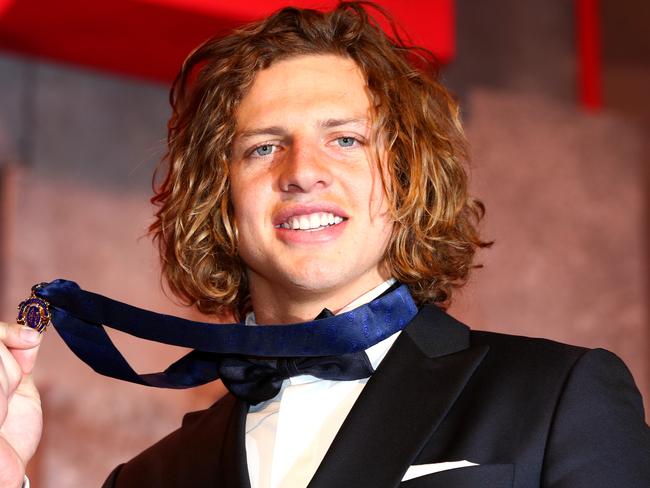 2015 Brownlow Medal at Crown Casino, Nat Fyfe wins the Brownlow. Melbourne. 28th September 2015. Picture: Colleen Petch.