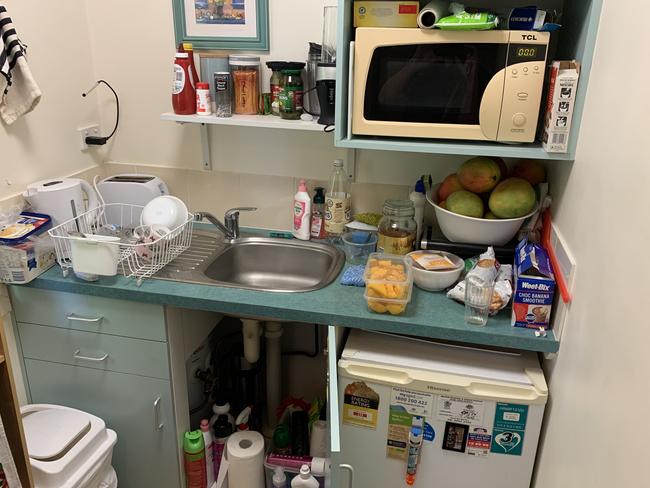 A kitchenette at Westminster Lodge Mackay. Picture: Duncan Evans