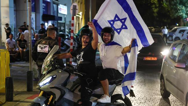 Israelis celebrate death of Hamas leader Yahya Sinwar. Picture: AFP.