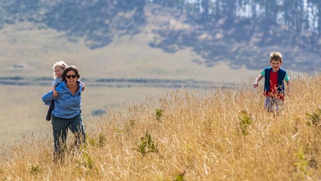 Kate with Zoe and Hamish. Pictures: Phillip Biggs.