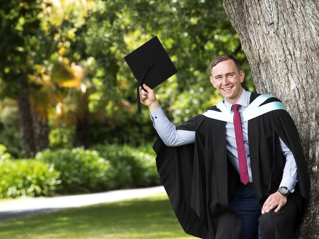 William Richman who has graduated with a Bachelor of Education whilst being in the Army Reserve at the UTAS Graduation, Launceston. PICTURE CHRIS KIDD