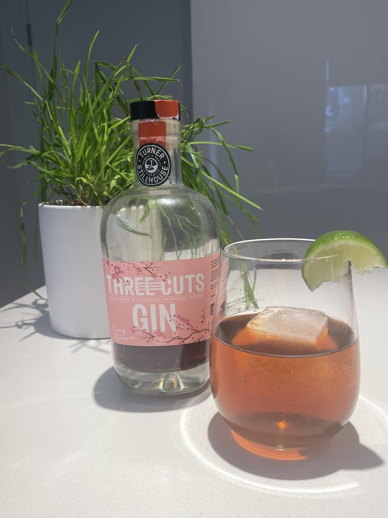 Three Cuts Cherry Blossom Gin. Picture: Melody Teh/Supplied