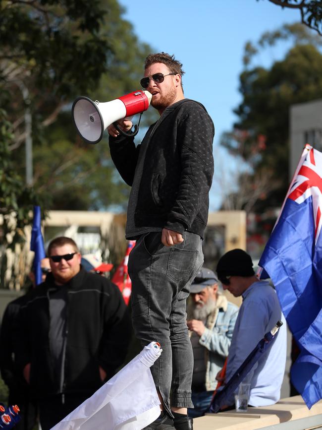 The group walked from the park to a nearby McDonalds 500 metres away. Picture: Sam Ruttyn