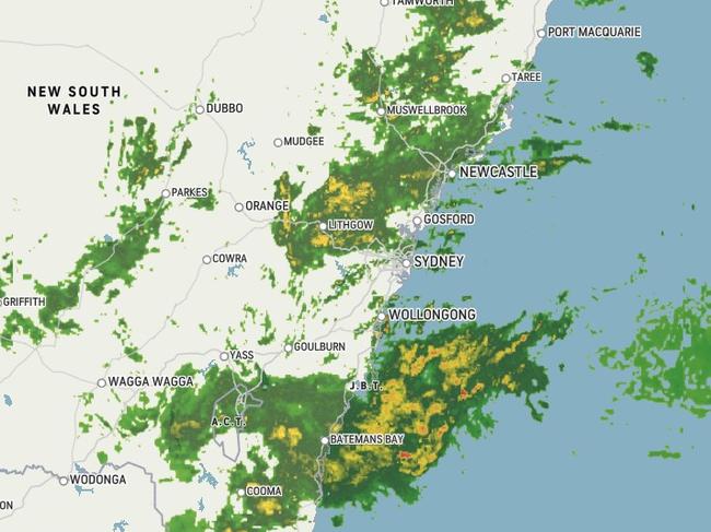 Heavy rainfall and possible storms will batter NSW on Saturday and Sunday, before conidtions ease on Monday. Picture: AccuWeather