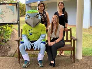 WELCOMING STUDENTS: Mel Nunn, Alanna Johnstone,  CQUniversity Mascot Birdy and Mollie Marano are all excited to welcome the new cohort to CQUniversity Bundaberg this week. Picture: Geordi Offord