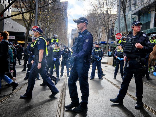 Some Victoria Police departments are facing ‘unprecedented’ staff shortages. Picture: Luis Enrique Ascui