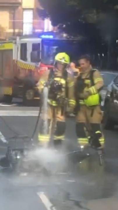 E-scooter goes up in smoke on busy inner-west road