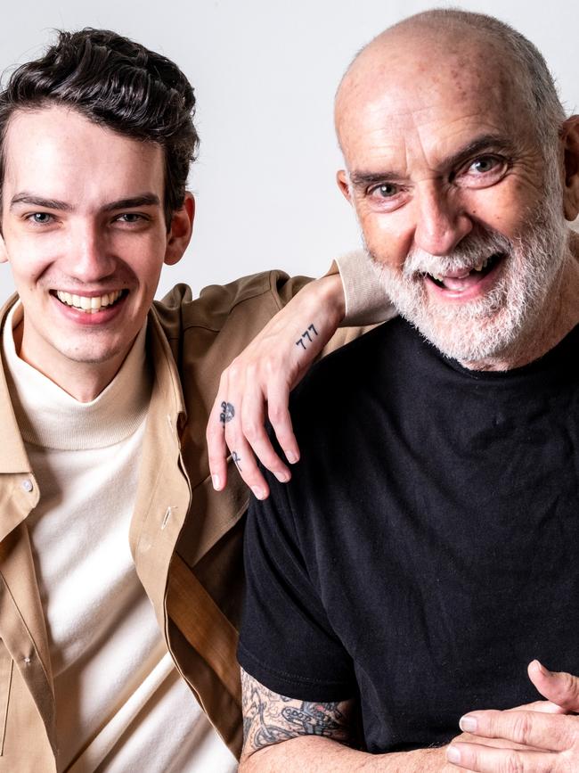 Kodi Smit McPhee with his dad, fellow actor Andy McPhee. Picture: David Litner