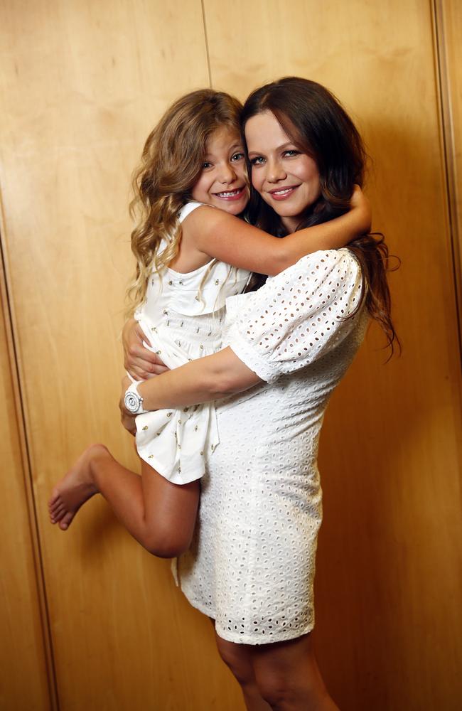 Australian actress Tammin Sursok with daughter Phoenix. Picture: Sam Ruttyn