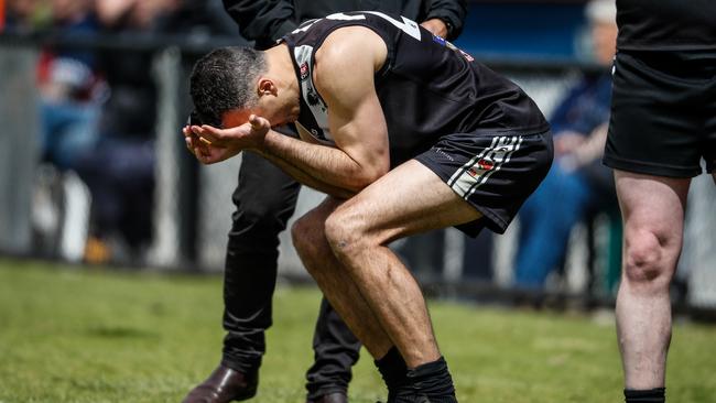 SA Weekend Labor leader Peter Malinauskas shows the anguish of grand final defeat. Picture Matt Turner