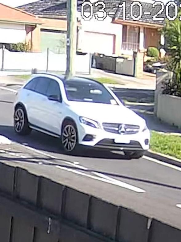 The white Mercedes police are looking for. Picture: Victoria Police.