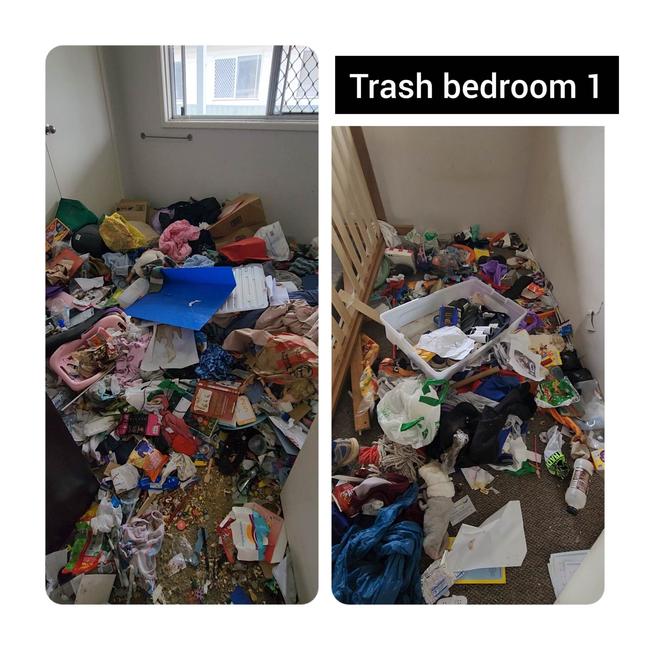 The mess left in one of the bedrooms. Picture: Supplied