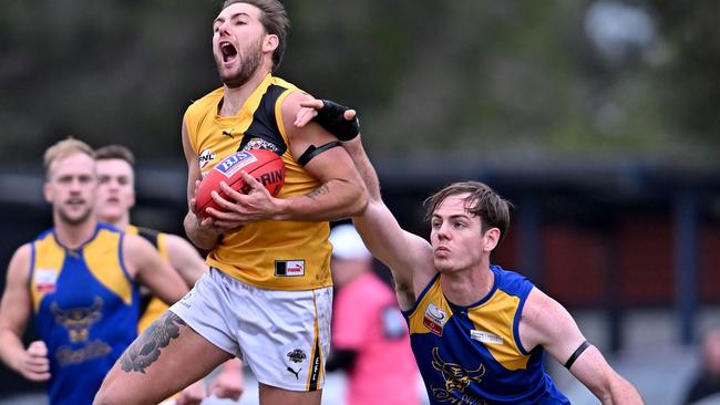 Balwyn and Noble Park clash in last season’s marquee match. Picture: Andy Brownbill