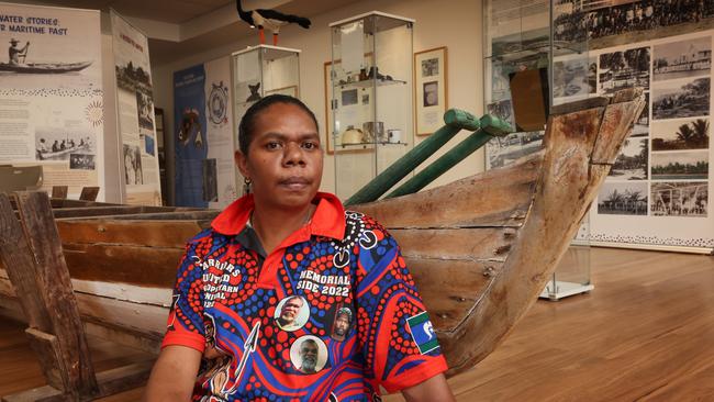 Justina Reid in Mapoon’s newly opened Cultural Centre. Picture: David Caird