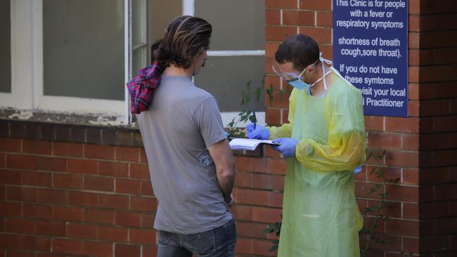 The COVID-19 Testing Facility at the Prince of Wales Hospital in Randwick. Picture: Christian Gilles